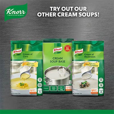 Knorr Cream Soup Base Mix 1kg - Made with real cream, Knorr Cream Soup Base is a high quality base for a variety of cream soups.