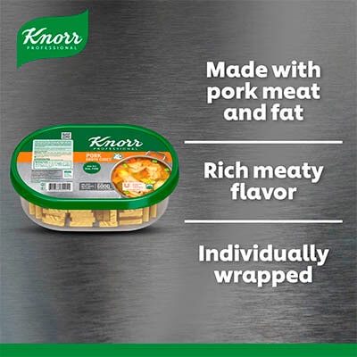 Knorr Pork Cubes Professional Pack 600g - Knorr Pork Cube helps you consistently deliver a richer, full meaty flavor that diners love.