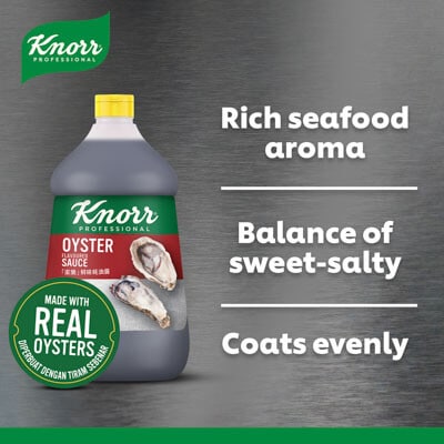 Knorr Oyster Flavoured Sauce 3.6kg - Do you want to make your stir-fry recipes stand out? Knorr Oyster Sauce gives your dishes that ideal sweet-salty balanced taste.