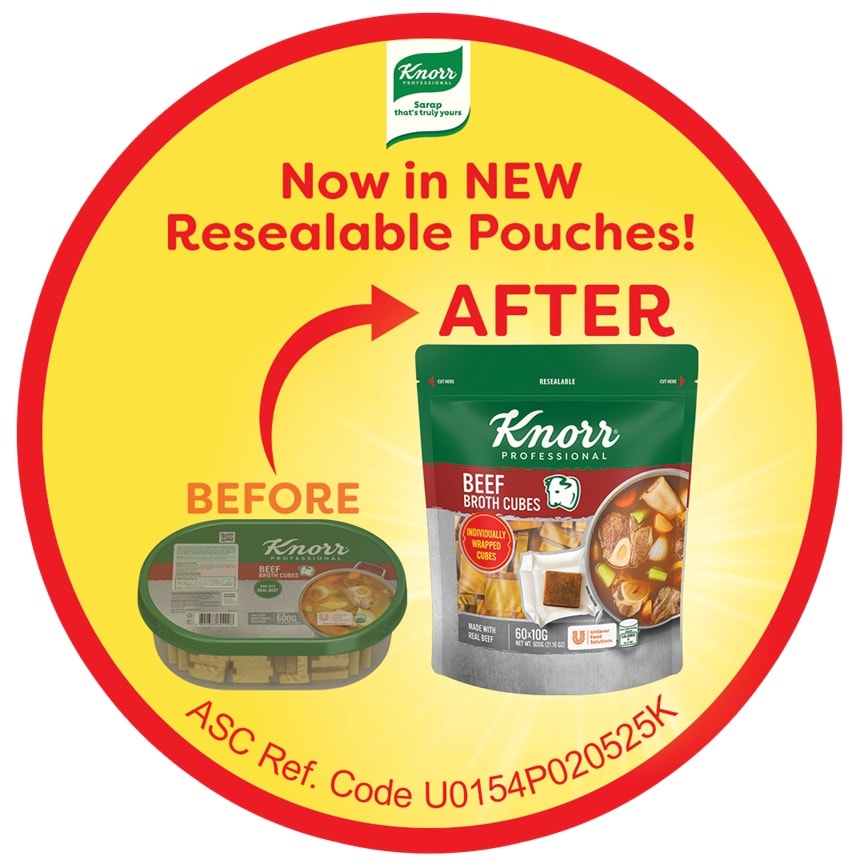 Knorr Beef Cubes Professional Pack 600g - Knorr Beef Cubes help you consistently deliver a richer, full meaty flavor that any diner would love.