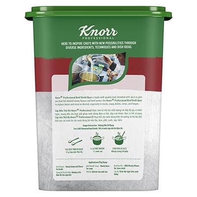 Knorr Beef Broth Base 1.5kg - Knorr Beef Broth Base helps you consistently deliver a richer, full meaty flavor that diners love.