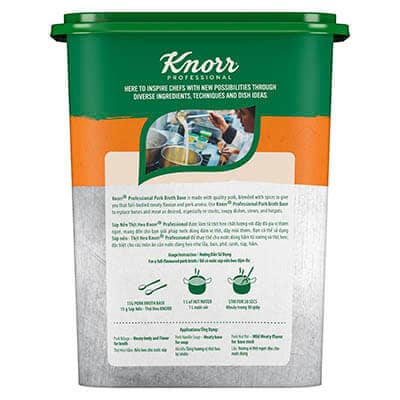 Knorr Pork Broth Base 1.5kg - Knorr Pork Broth Base helps you consistently deliver a richer, full meaty flavor that diners love.