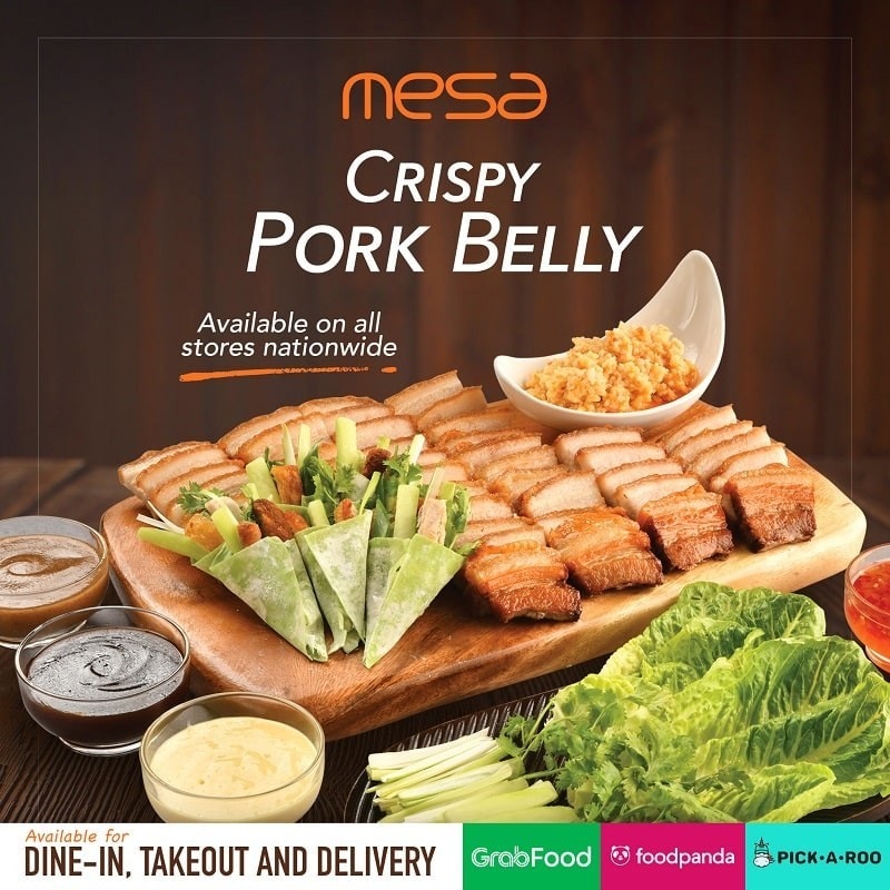 The Crispy Pork Belly set is Mesa’s answer to Korean barbecue. The Crispy Pork Belly set is Mesa’s answer to Korean barbecue.
