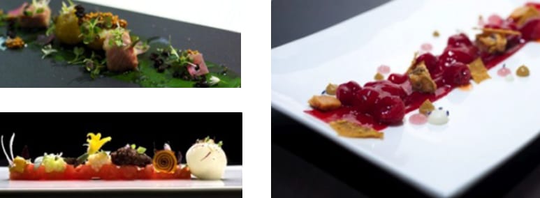 Three examples of landscape food plating Three examples of landscape food plating