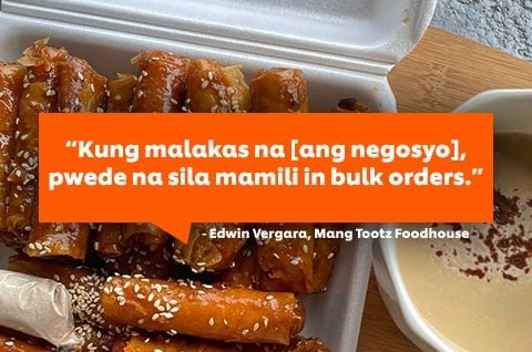 A serving of caramelized banana spring rolls from Mang Tootz Foodhouse. A serving of caramelized banana spring rolls from Mang Tootz Foodhouse.