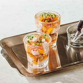 Sinuglaw served in individual jelly cups. Sinuglaw served in individual jelly cups.