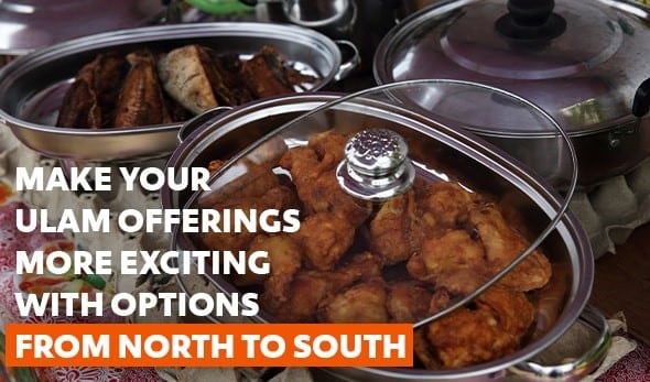 Local Filipino viands in steel serving platters. Local Filipino viands in steel serving platters.