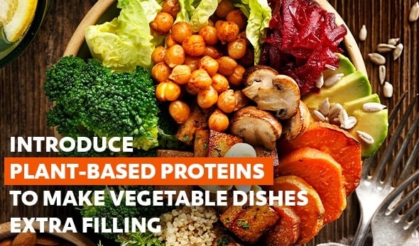 A bowl of plant-based food on a table. A bowl of plant-based food on a table.